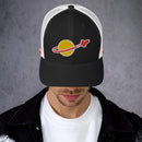 Vintage Ziegel Raum Planet Rakete Trucker Cap