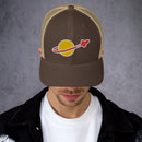Vintage Ziegel Raum Planet Rakete Trucker Cap