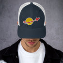 Vintage Ziegel Raum Planet Rakete Trucker Cap