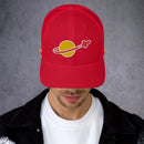 Vintage Ziegel Raum Planet Rakete Trucker Cap