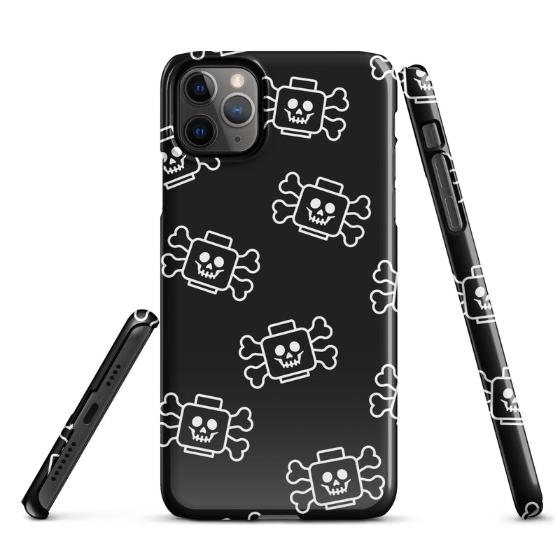 Skeleton Skull Crossbones Pirate Minifigure Brick Head Snap case for iPhone®