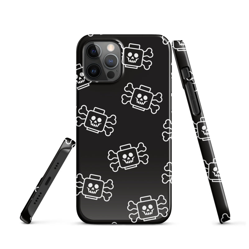 Skeleton Skull Crossbones Pirate Minifigure Brick Head Snap case for iPhone®