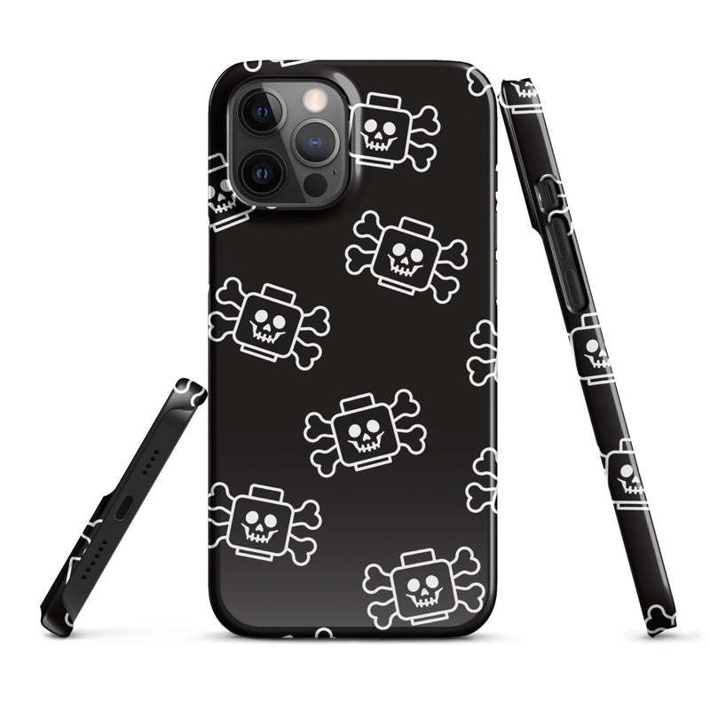 Skeleton Skull Crossbones Pirate Minifigure Brick Head Snap case for iPhone®