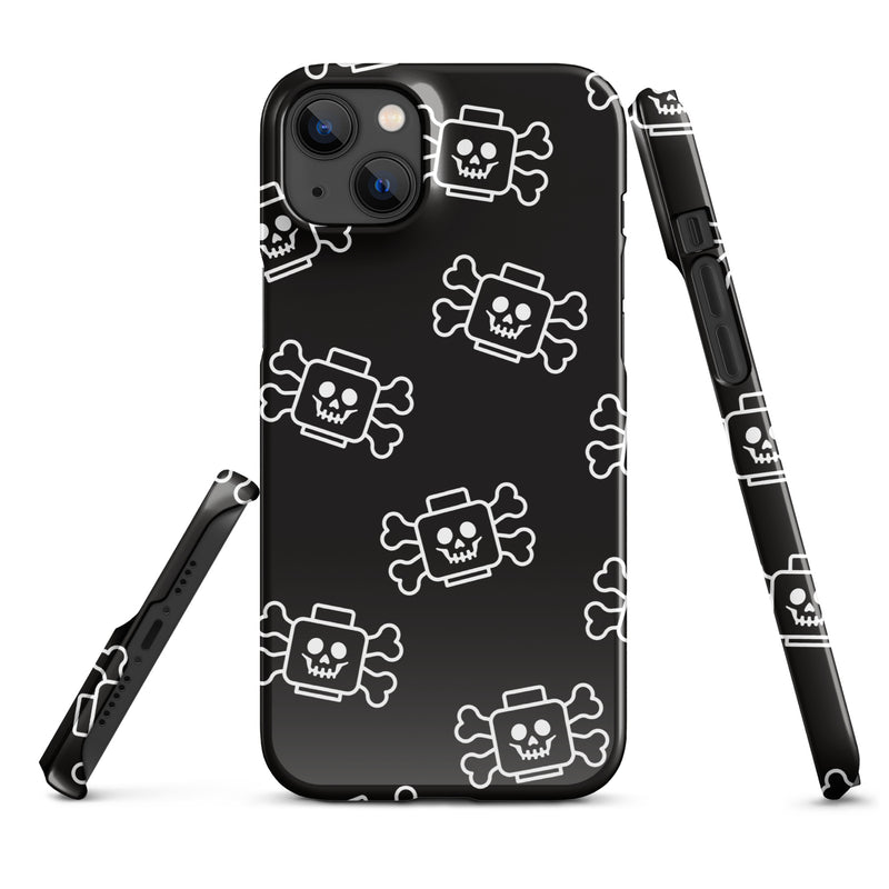 Skeleton Skull Crossbones Pirate Minifigure Brick Head Snap case for iPhone®