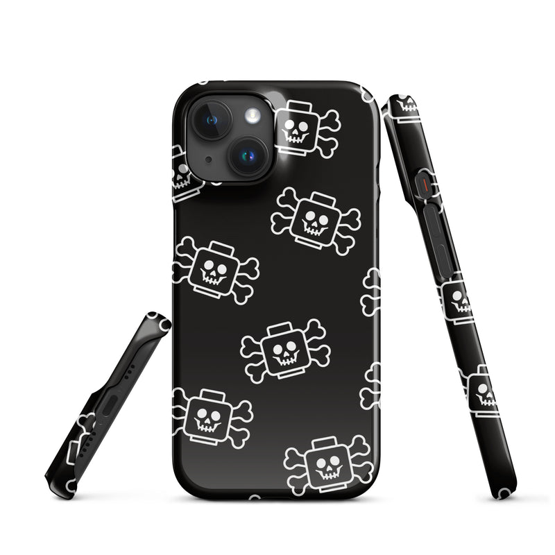 Skeleton Skull Crossbones Pirate Minifigure Brick Head Snap case for iPhone®