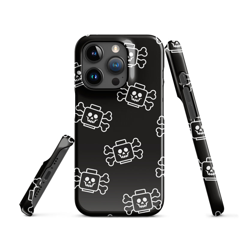 Skeleton Skull Crossbones Pirate Minifigure Brick Head Snap case for iPhone®