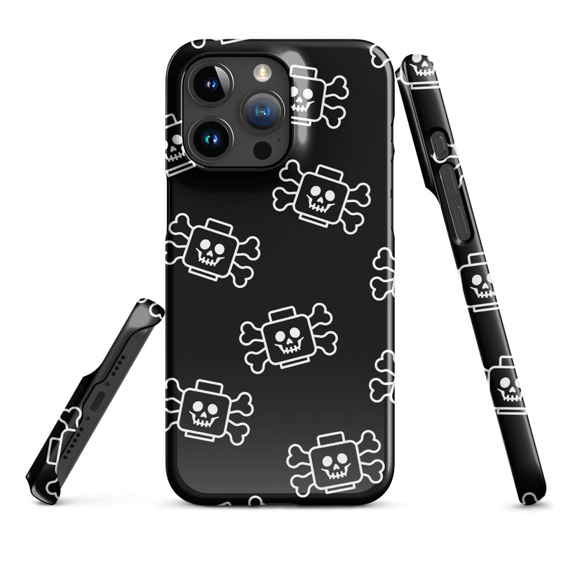 Skeleton Skull Crossbones Pirate Minifigure Brick Head Snap case for i Skeleton Skull Crossbones Pirate Minifigure Brick Head Snap case for i