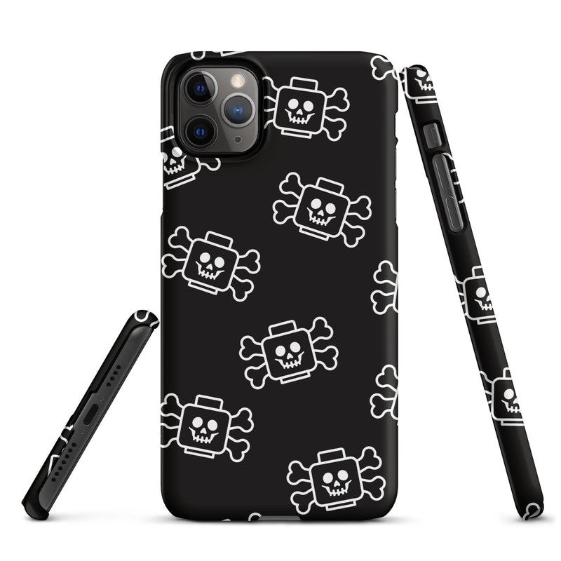 Skeleton Skull Crossbones Pirate Minifigure Brick Head Snap case for iPhone®