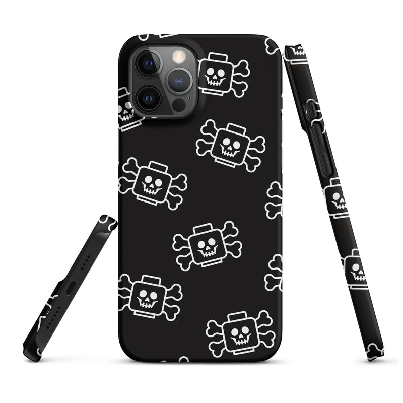 Skeleton Skull Crossbones Pirate Minifigure Brick Head Snap case for iPhone®