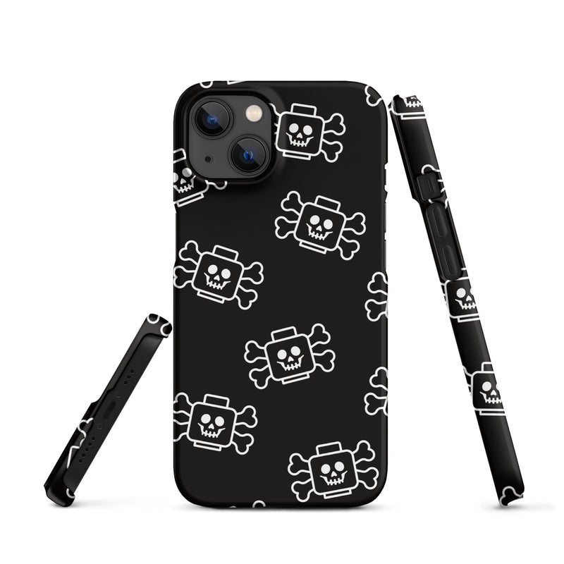 Skeleton Skull Crossbones Pirate Minifigure Brick Head Snap case for iPhone®