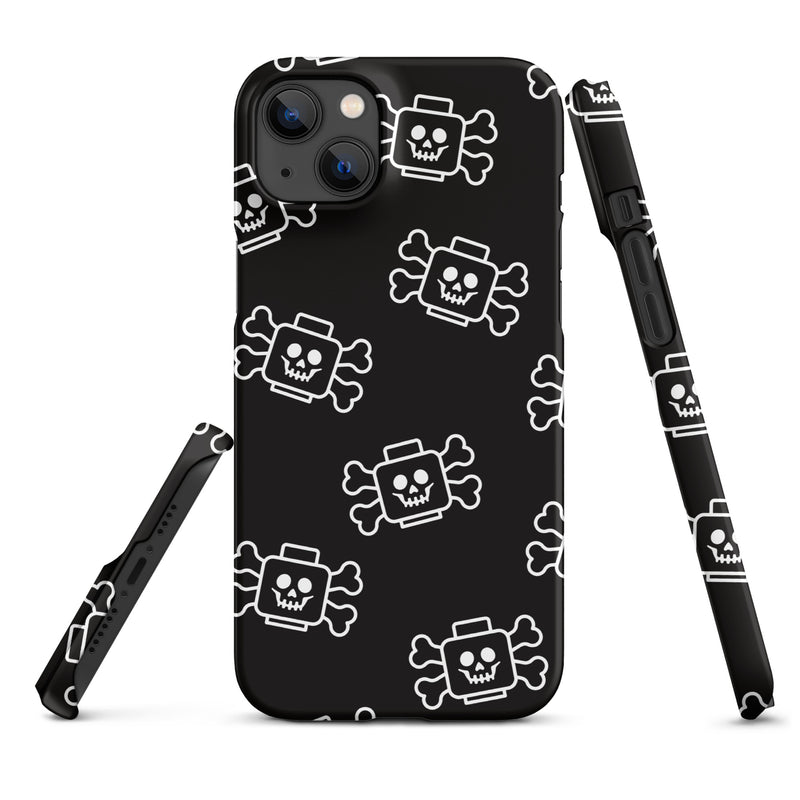 Skeleton Skull Crossbones Pirate Minifigure Brick Head Snap case for iPhone®