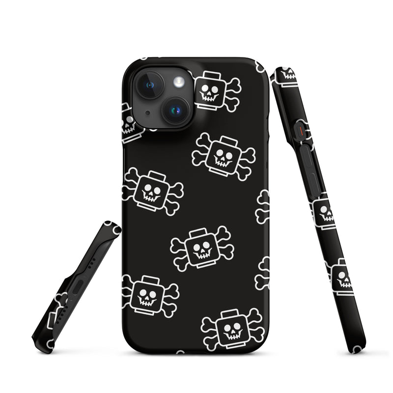 Skeleton Skull Crossbones Pirate Minifigure Brick Head Snap case for iPhone®