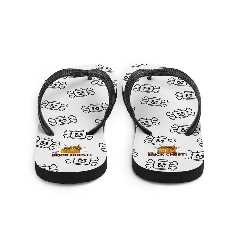 White Skeleton Flip Flops