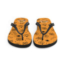 Orange Halloween Geister Spinnen Skelette Flip Flops