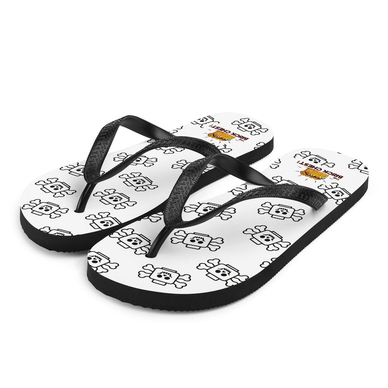 White Skeleton Flip Flops