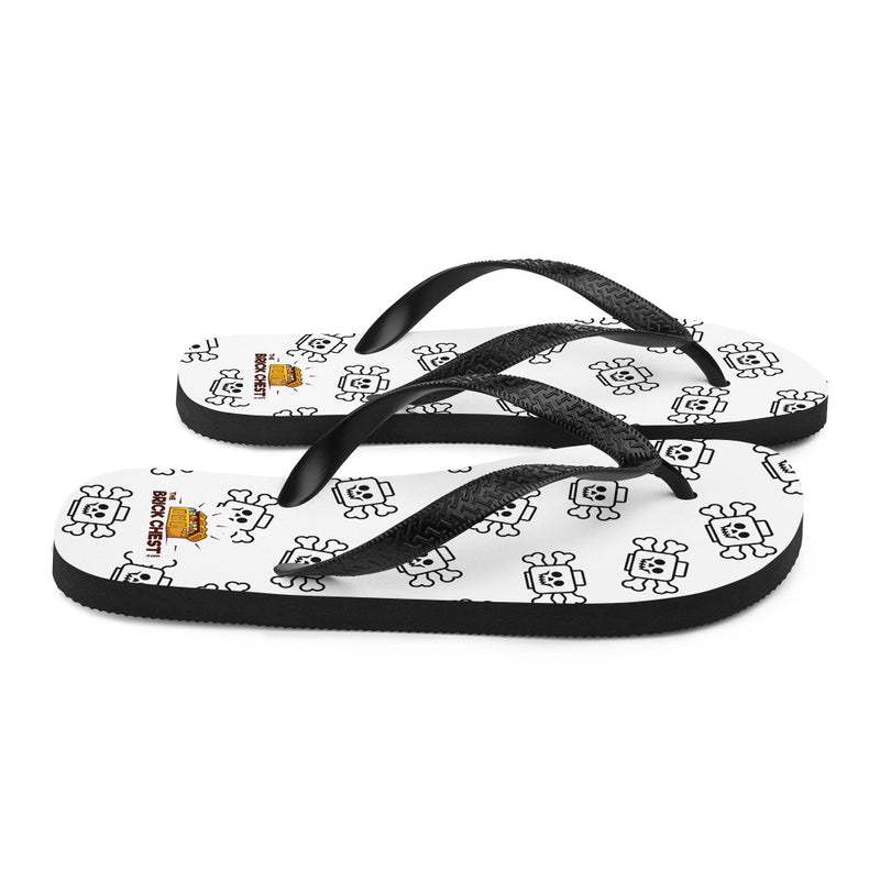 White Skeleton Flip Flops