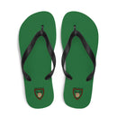 Vintage Flip Flops mit Schlossgeweih und Schild