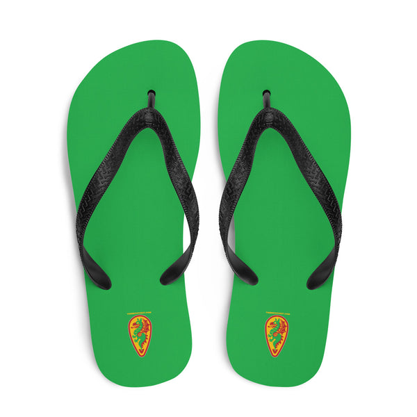 Vintage Castle Dragon 3 Shield Flip Flops