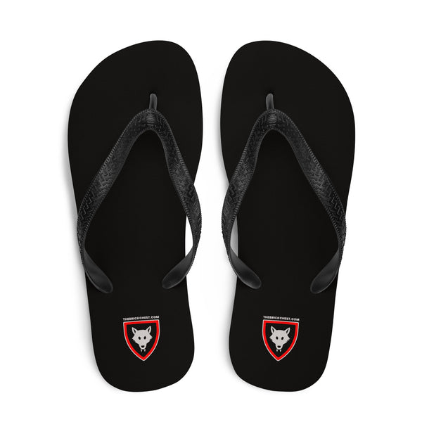 Vintage Castle Wolfpack Shield Flip Flops