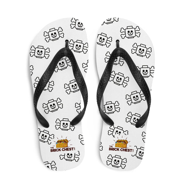 White Skeleton Flip Flops