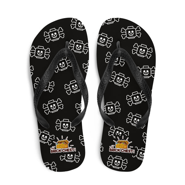 Black Skeleton Flip Flops