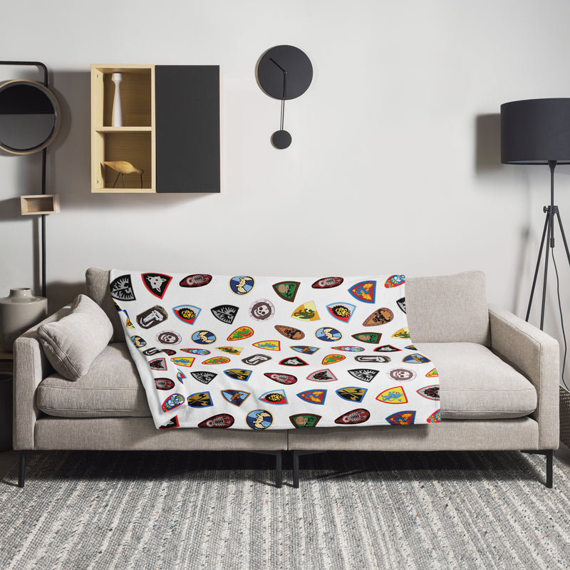 Vintage Castle Shield Throw Blanket
