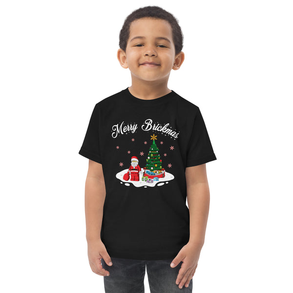 Merry Brickmas Santa Christmas Tree Kids Toddler jersey t-shirt