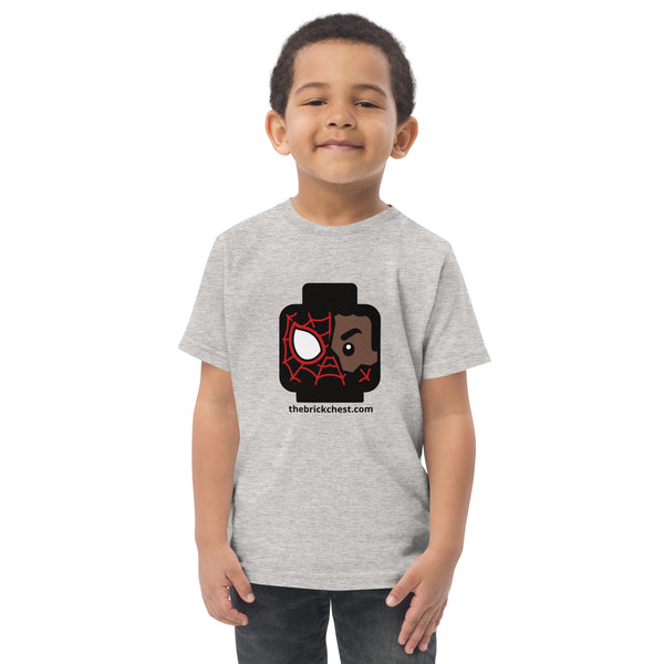 Custom Building Brick Lego Style Spidey Spin Miles Minifigure Head cotton kids toddler t-shirt