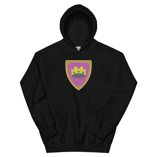 Vintage Bricks Castle Pink Shield with Crown Unisex Hoodie