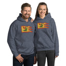 Vintage Castle Dragon Fire Flag Unisex Hoodie