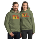 Vintage Castle Dragon Fire Flag Unisex Hoodie