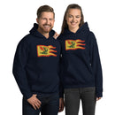 Vintage Castle Dragon Fire Flag Unisex Hoodie
