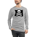 Skelett Totenkopf gekreuzte Knochen Piratenflagge Unisex Langarm T-Shirt
