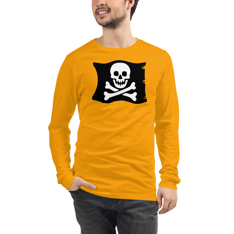 Skeleton Skull Crossbones Pirate Flag Unisex Long Sleeve Tee