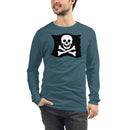 Skelett Totenkopf gekreuzte Knochen Piratenflagge Unisex Langarm T-Shirt