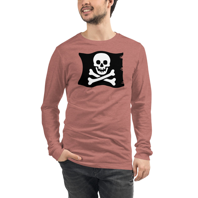 Skeleton Skull Crossbones Pirate Flag Unisex Long Sleeve Tee