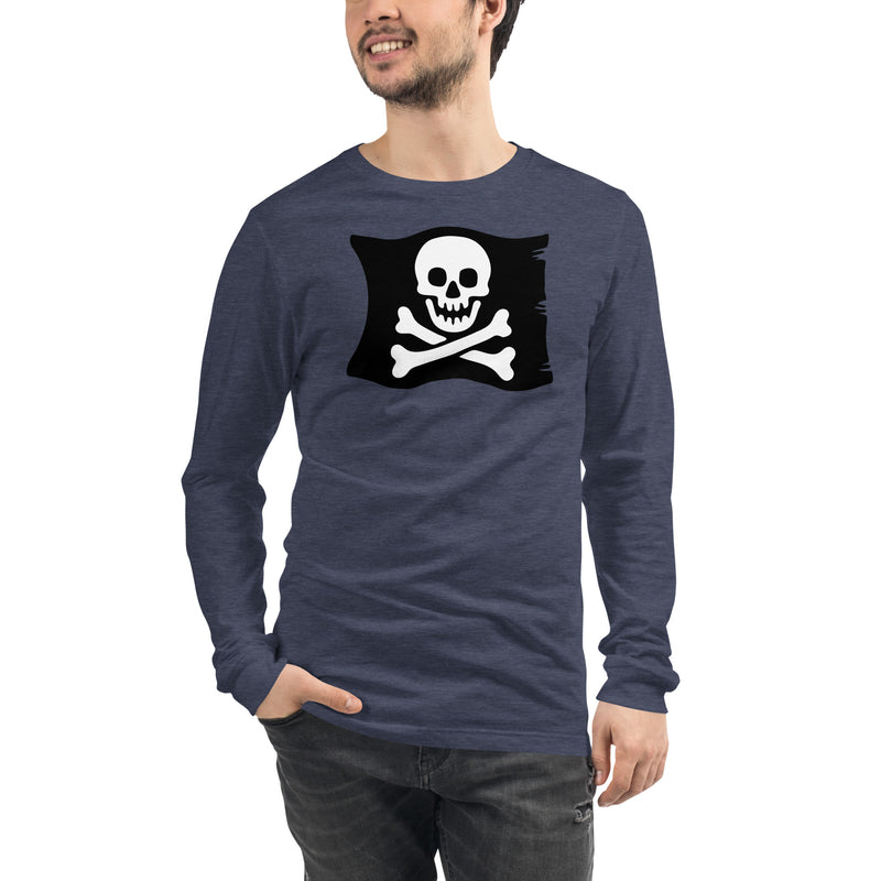 Skeleton Skull Crossbones Pirate Flag Unisex Long Sleeve Tee