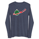 Vintage Weihnachten Weltraum Planet Weihnachtsmann Schlitten Rentier Unisex Langarm T-Shirt