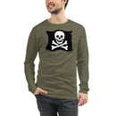 Skelett Totenkopf gekreuzte Knochen Piratenflagge Unisex Langarm T-Shirt