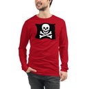 Skelett Totenkopf gekreuzte Knochen Piratenflagge Unisex Langarm T-Shirt