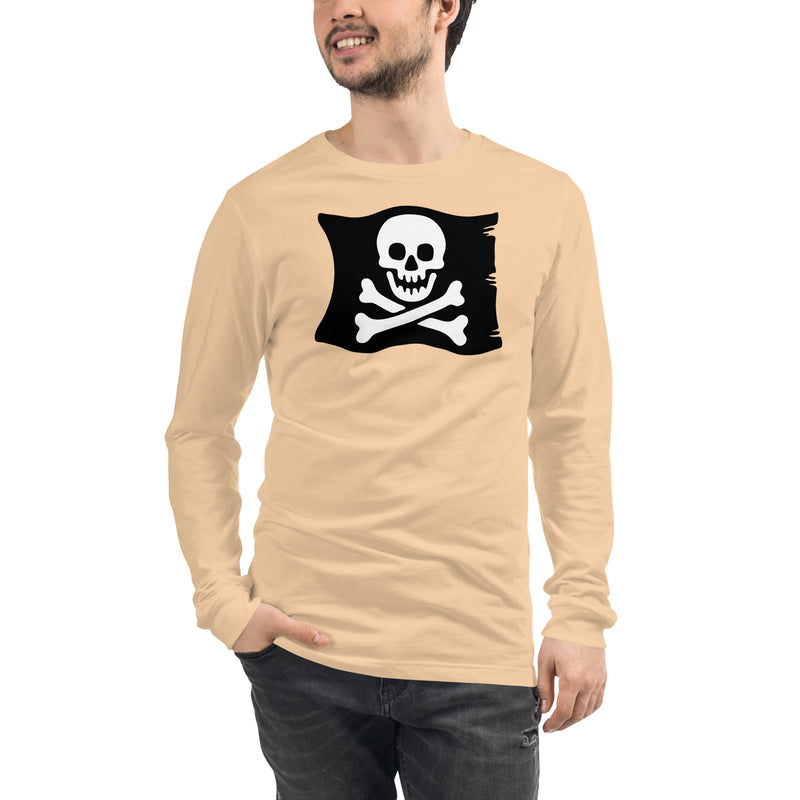 Skeleton Skull Crossbones Pirate Flag Unisex Long Sleeve Tee