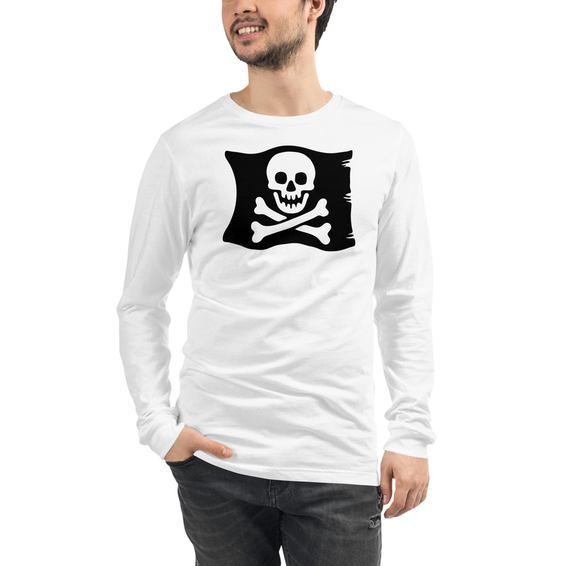 Skeleton Skull Crossbones Pirate Flag Unisex Long Sleeve Tee