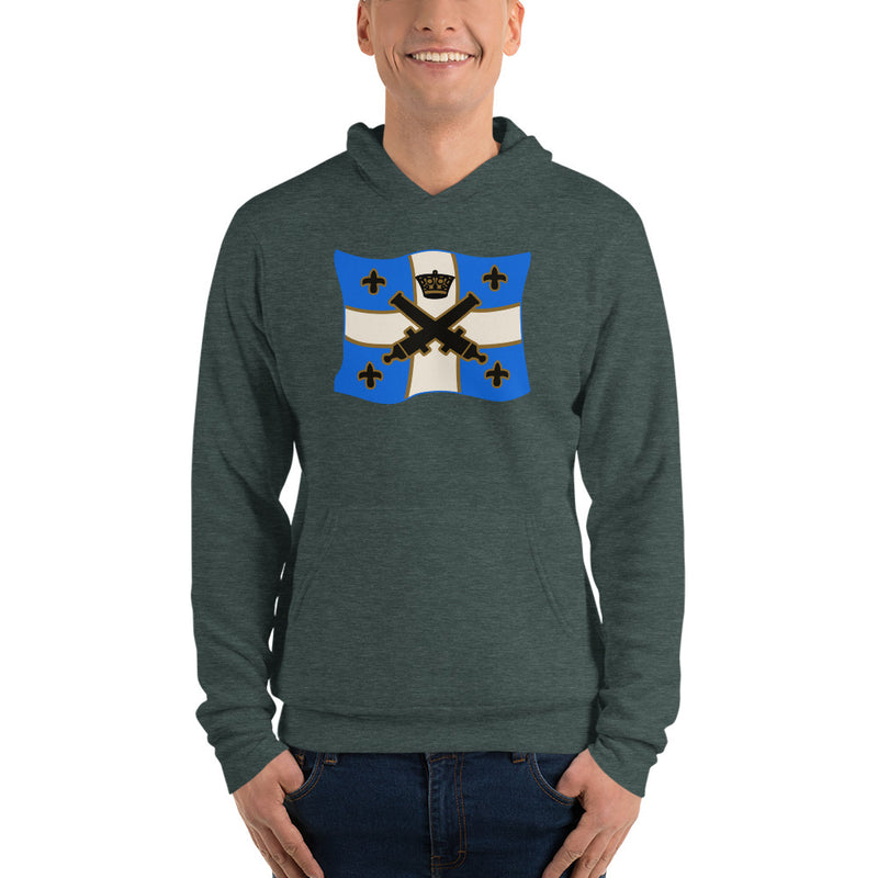Vintage Bricks Blue Cannon Crown Pirate Ships Flag Unisex t-shirt Unisex hoodie