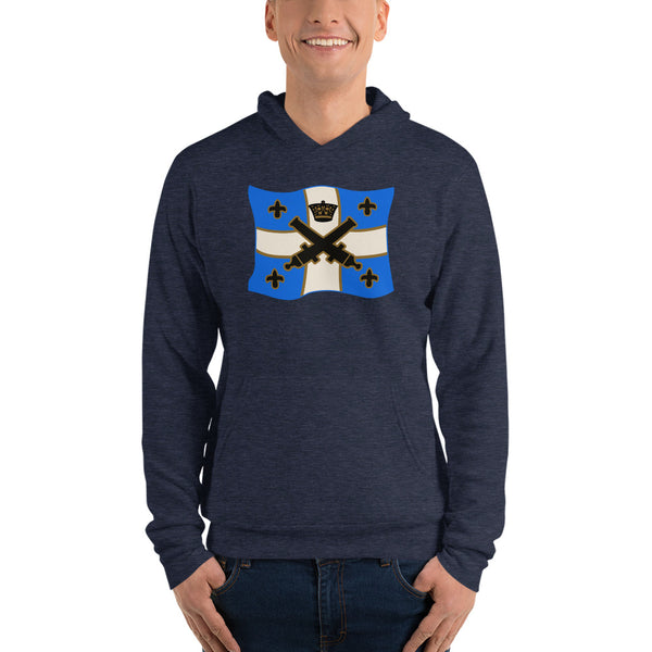 Vintage Bricks Blue Cannon Crown Pirate Ships Flag Unisex t-shirt Unisex hoodie