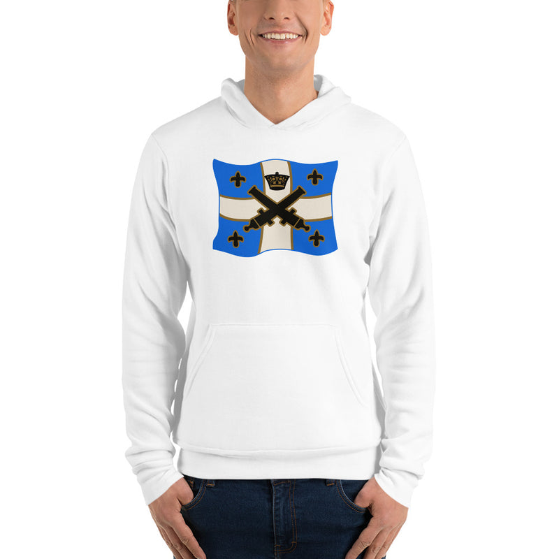 Vintage Bricks Blue Cannon Crown Pirate Ships Flag Unisex t-shirt Unisex hoodie