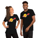 Vintage Space Bricks Globe Rocket Unisex t shirt