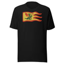 Vintage Burg Drachen Feuer Flagge Unisex T-shirt