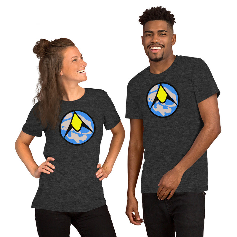 Vintage Space Globe Bricks Unisex t shirt 2