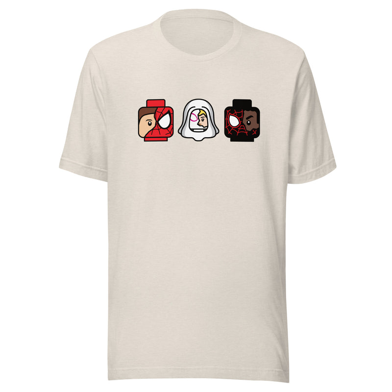 Unisex Building Brick Spidey Ghostie Spin Team Minifigure Head T-Shirt