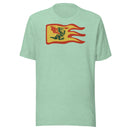 Vintage Burg Drachen Feuer Flagge Unisex T-shirt
